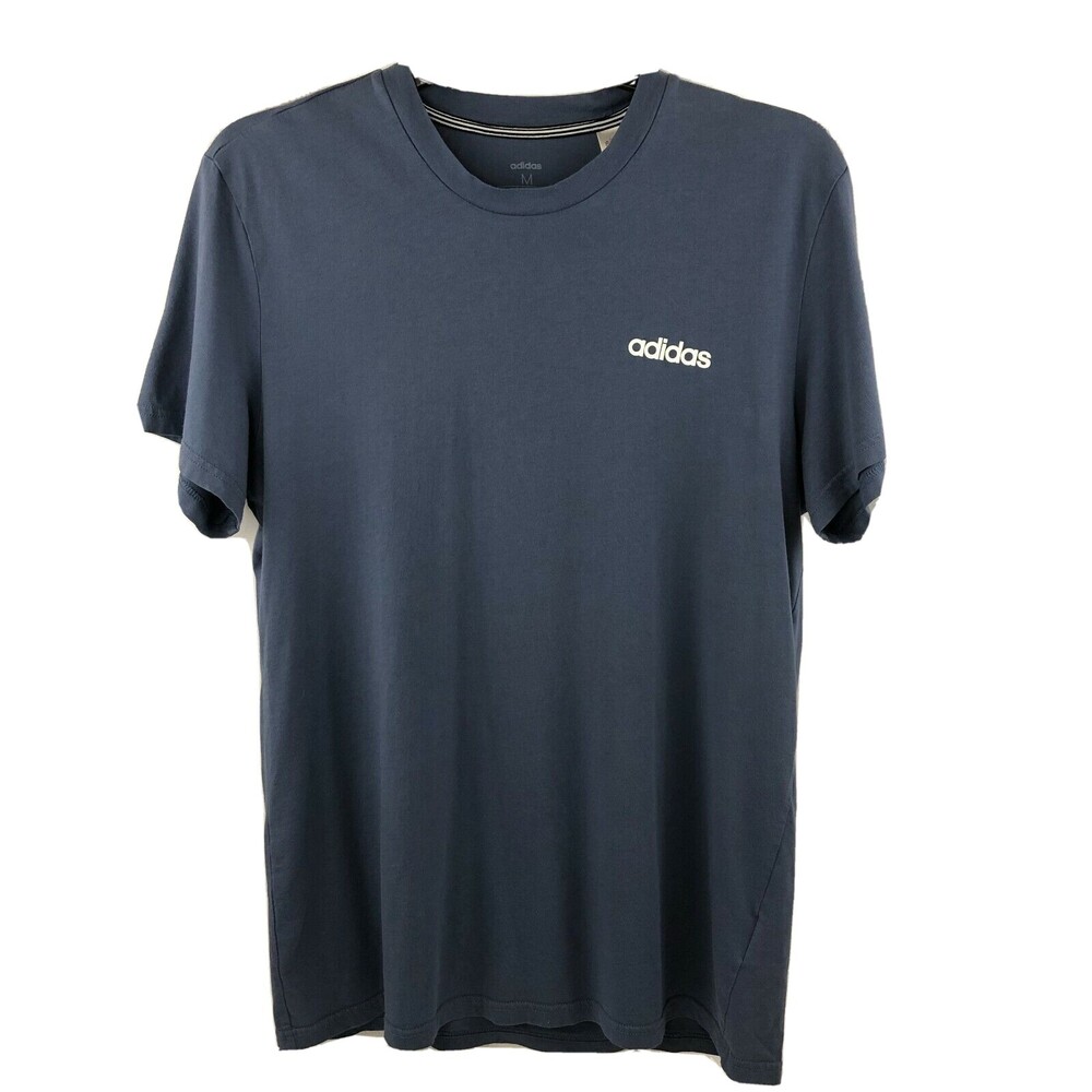 Adidas Cotton T-Shirt Tee Mens Medium Athletic Logo Bluish Grey M